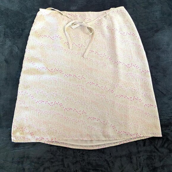 Aeropostale Pastel Green Floral A-Line Skirt with Pink Wildflower Print - Large - Picture 1 of 7